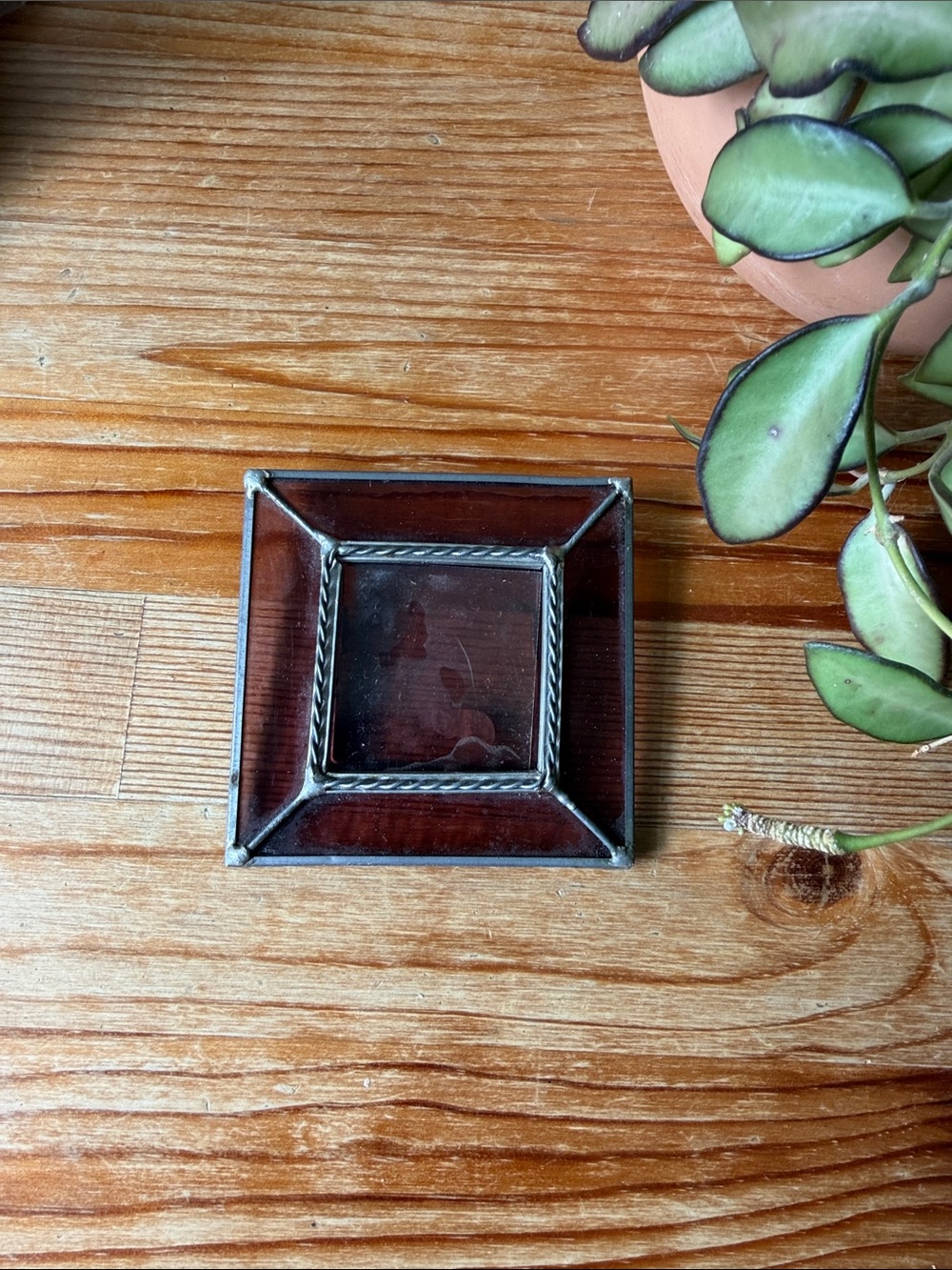 Vintage Square Stained Glass Picture Frame